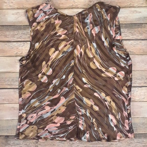 William B Silk Sleeveless Sheer V-Neck Blouse M‎ - Picture 5 of 6
